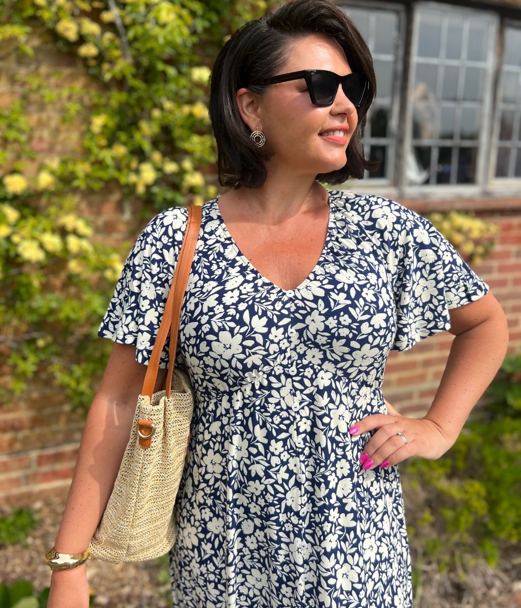Navy Hannah Midi Dress
