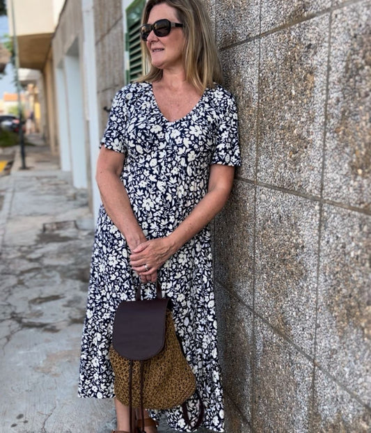 Navy Hannah Midi Dress
