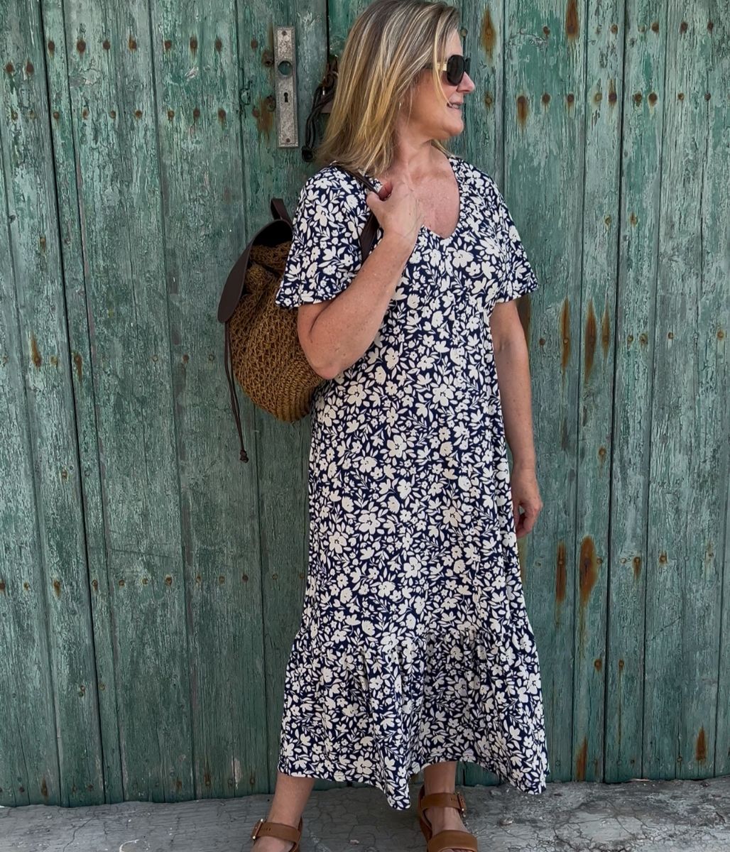 Navy Hannah Midi Dress