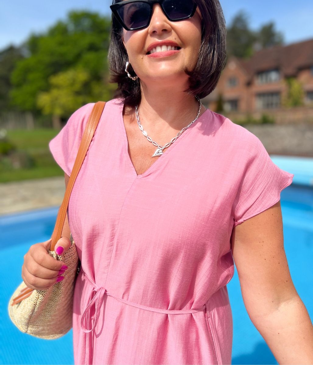 Pink Abbie Midi Dress