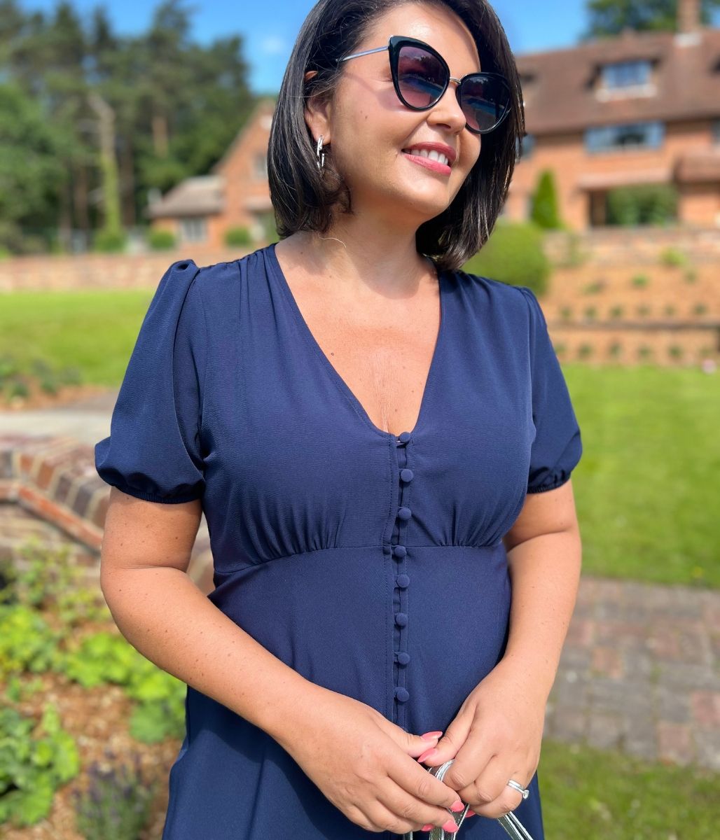 Navy Robyn Midi Tea Dress