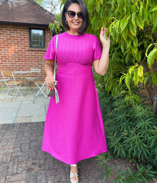 Pink Ripple Kate Midi Dress