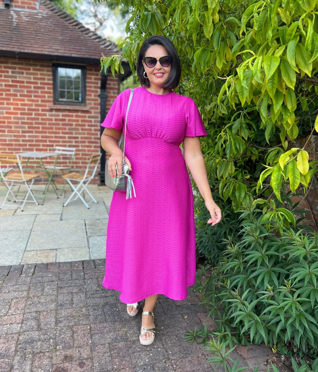 Pink Ripple Kate Midi Dress