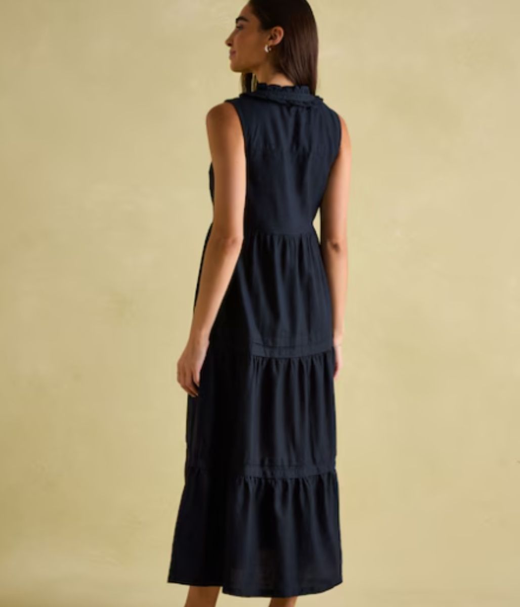 Navy Ophelia Sleeveless Tiered Dress
