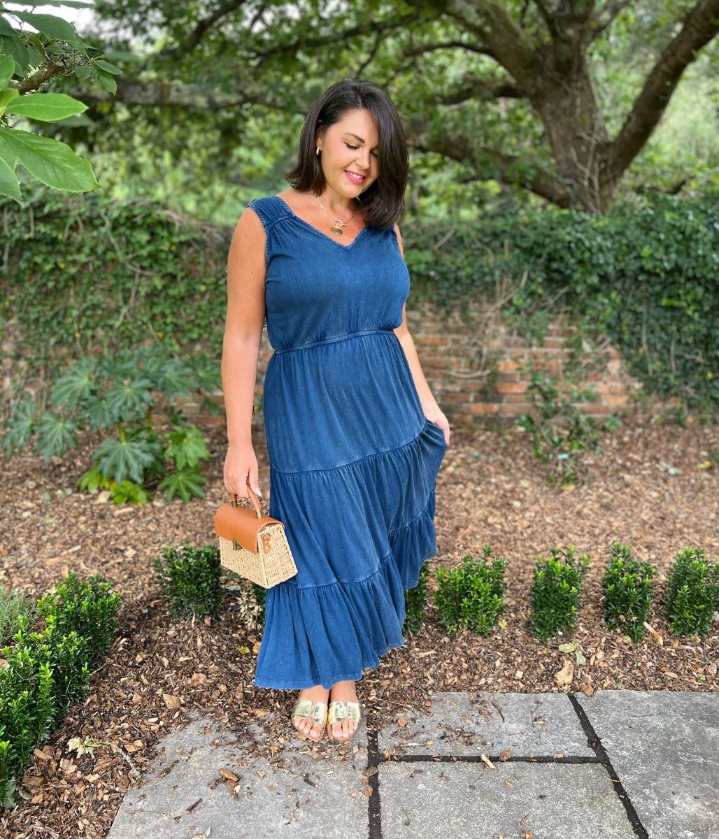 Indigo Blue Boho Tiered Summer Dress
