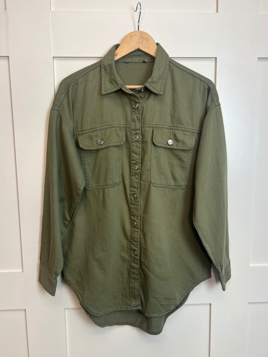 Khaki Denim Oversized Shirt