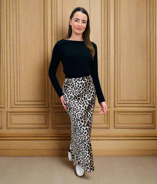 Animal Print Midi Skirt