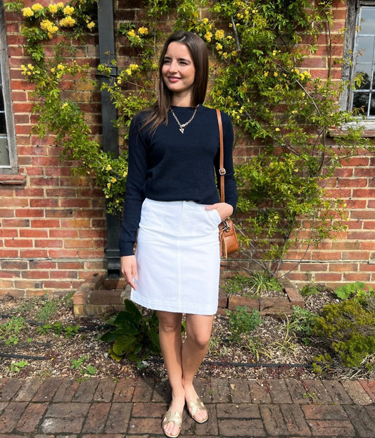 White Chino Skirt