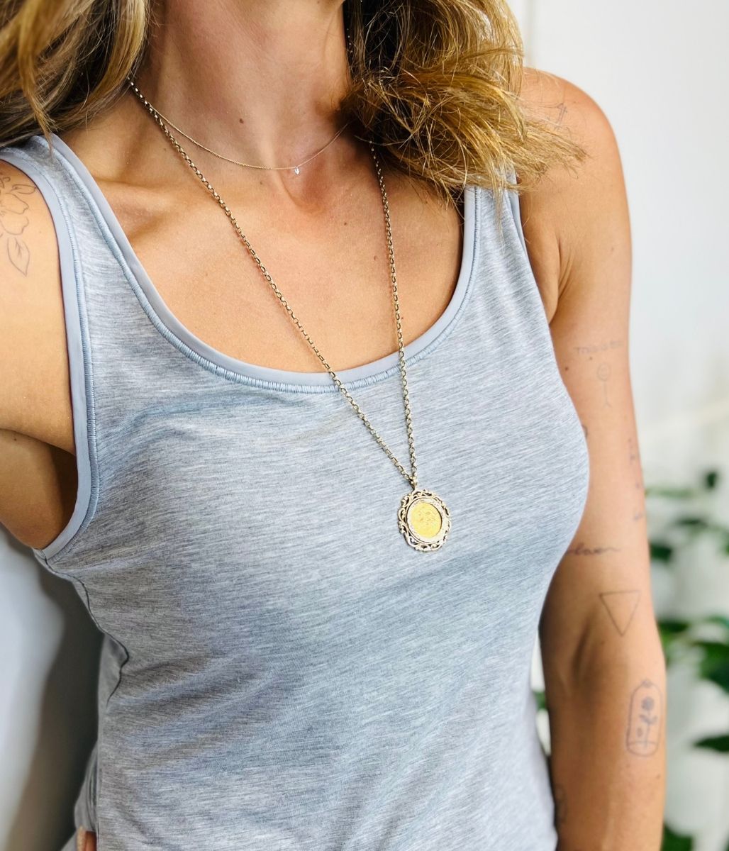 Grey Modal Rich Vest Top