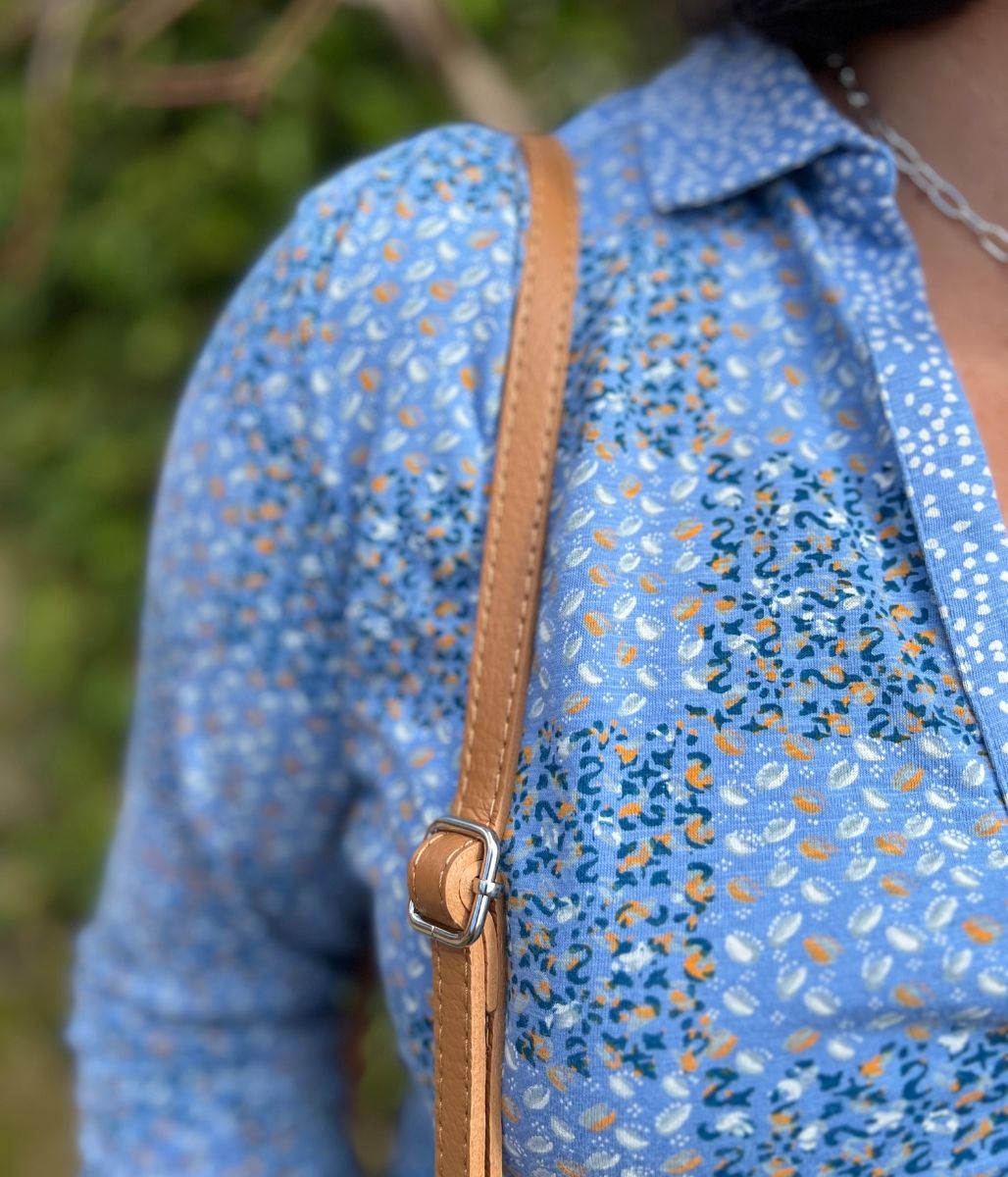 Blue Patchwork Print Annie Jersey Shirt