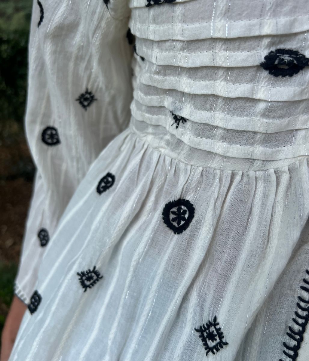Ivory Boho Embroidered Detail Blouse