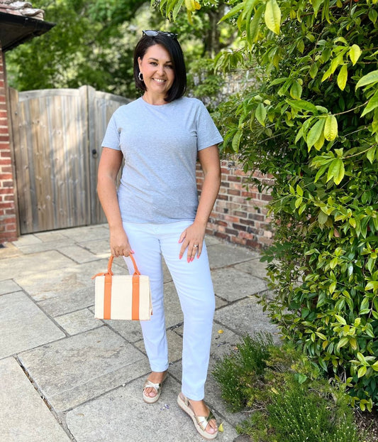 White Slim Ankle Grazer Jeans