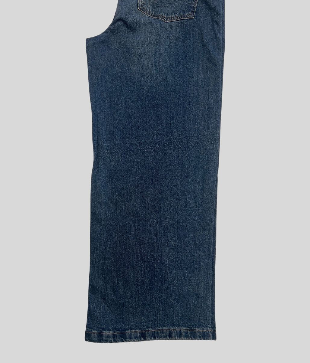 Dark Blue Denim Wide Leg Jeans-seconds