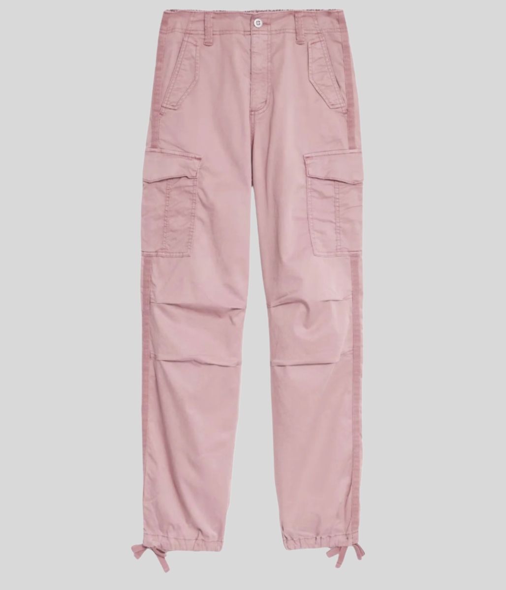 Pink Lyocell Rich Cargo Trousers