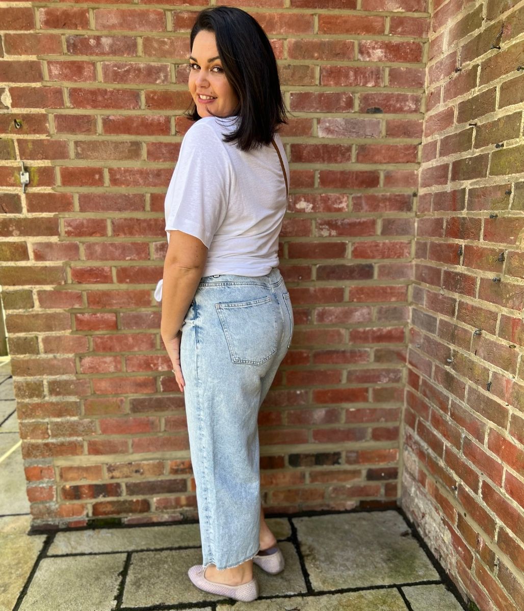 Light Wash Wide Leg Cropped Jeans