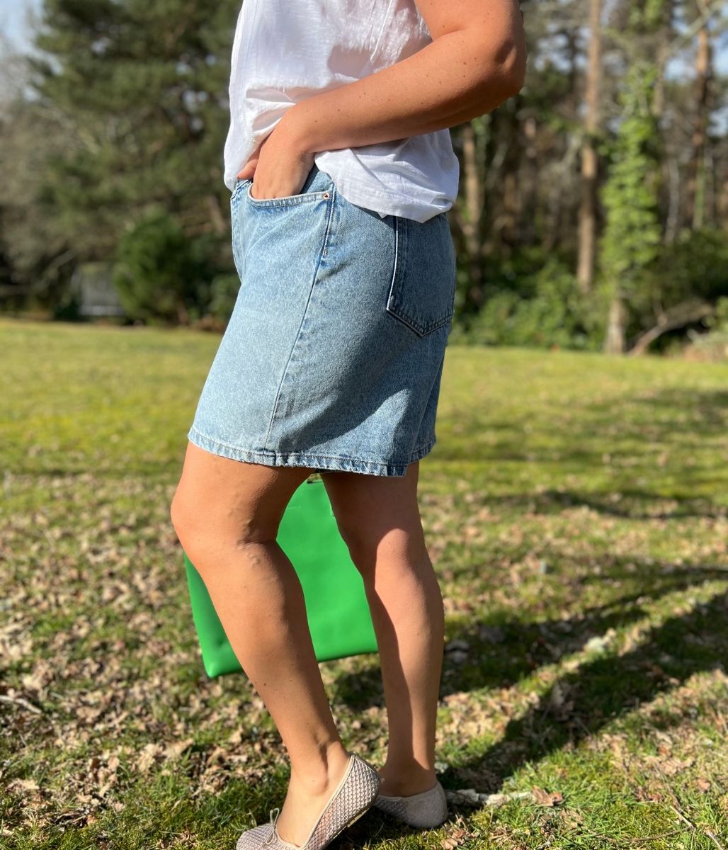 Light Wash High Rise Denim Shorts