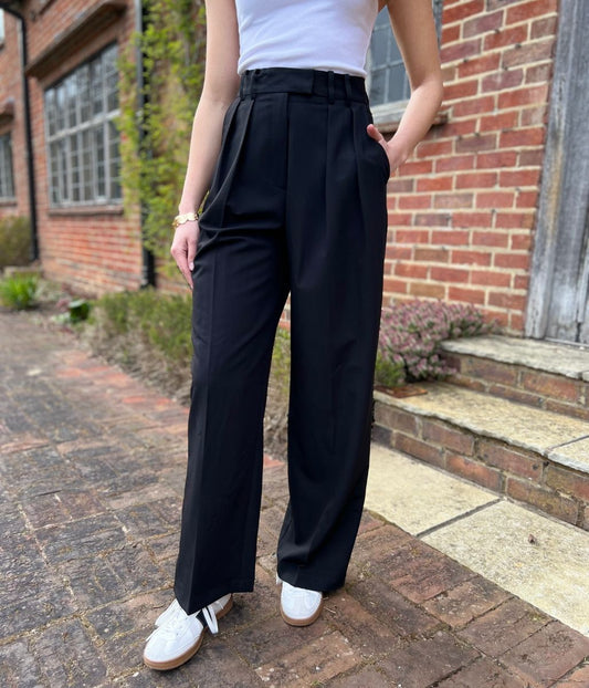 Black Tailored Wide Leg Trousers