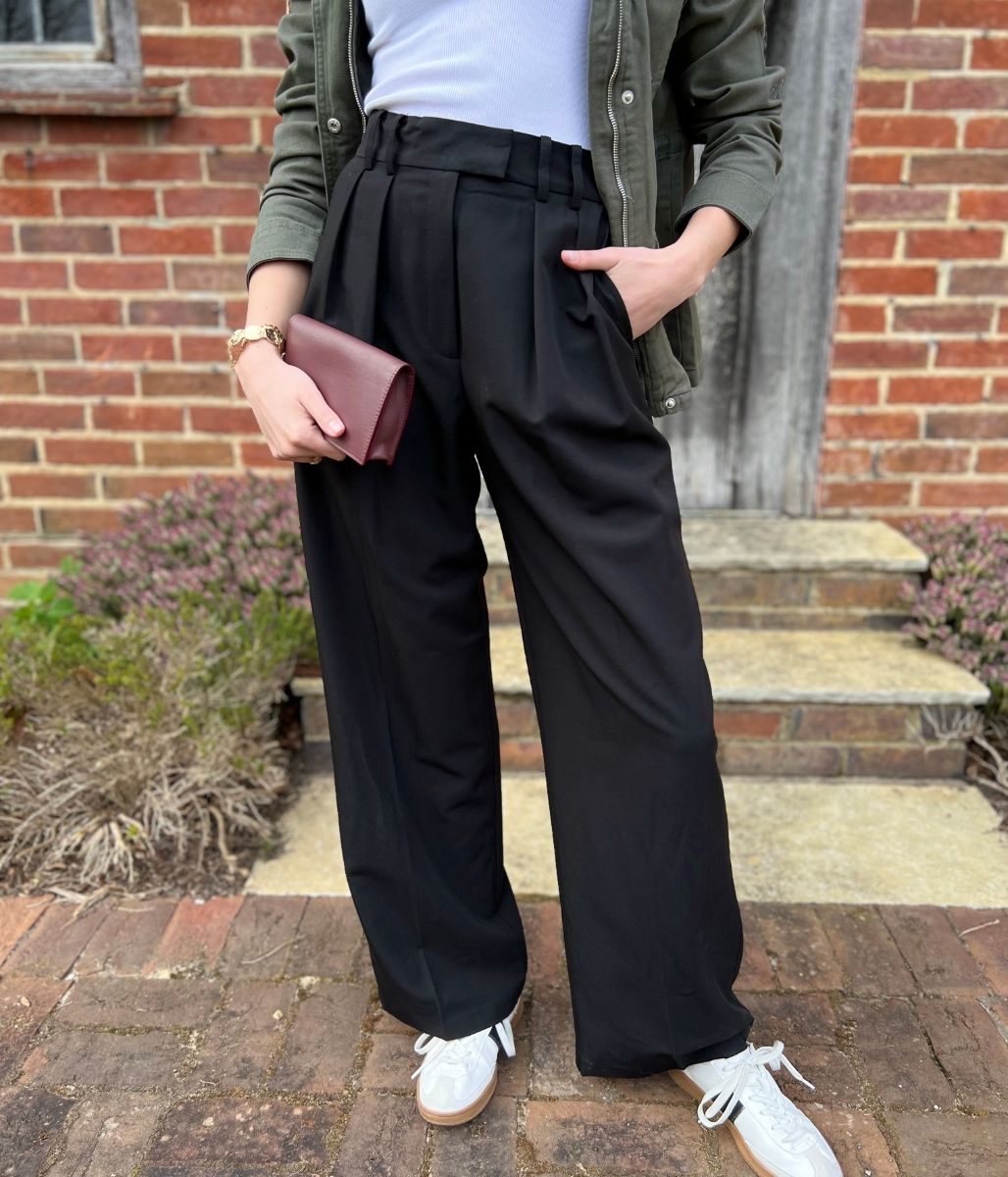 Black Tailored Wide Leg Trousers