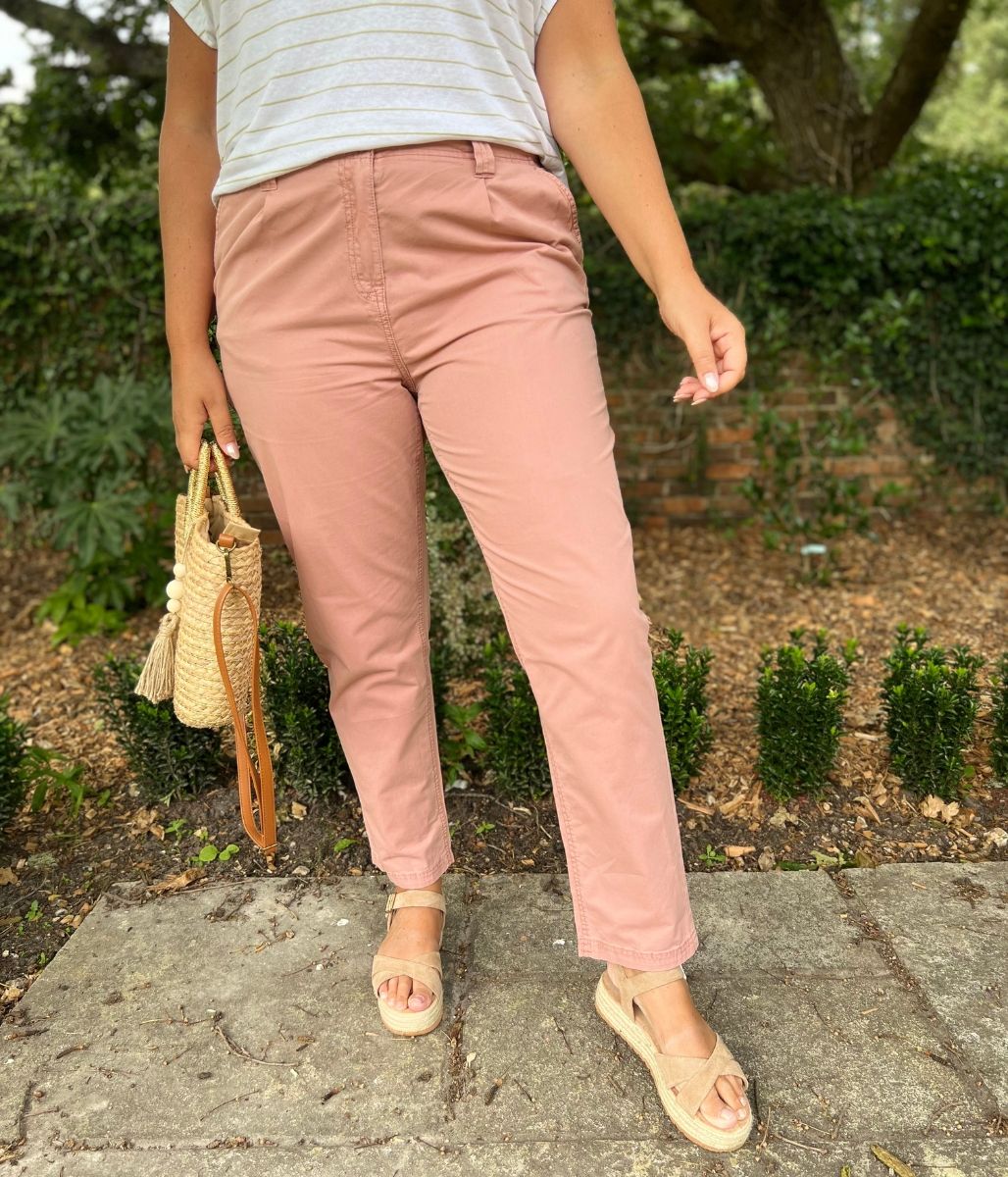 Dusky Pink Pure Cotton Chinos