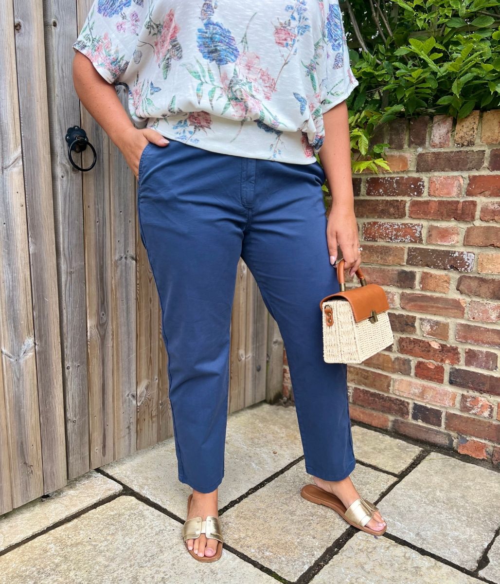 Navy Cotton Rich Slim Fit Chino Trousers
