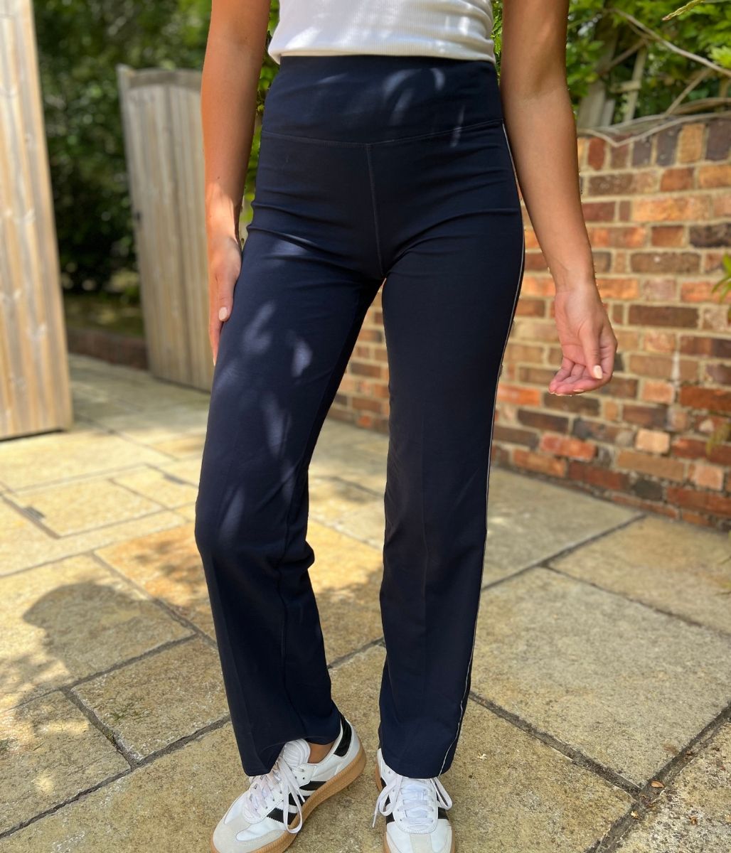Navy Cotton Rich Side Stripe Joggers