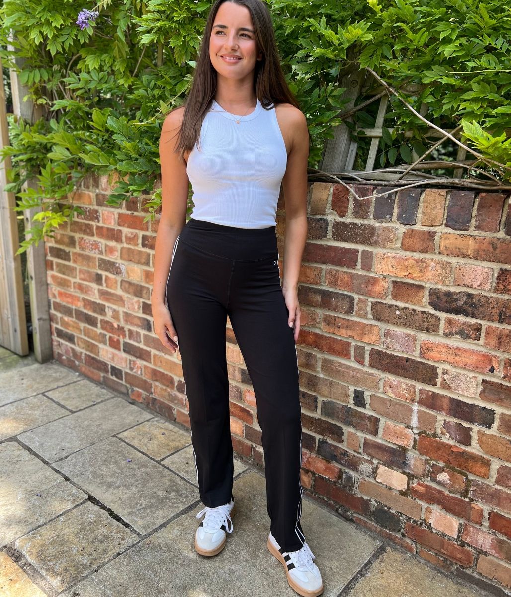 Black Cotton Rich Side Stripe Joggers
