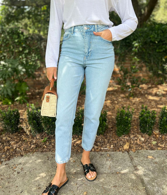Light Blue Tori Slim Fit Mom Jeans