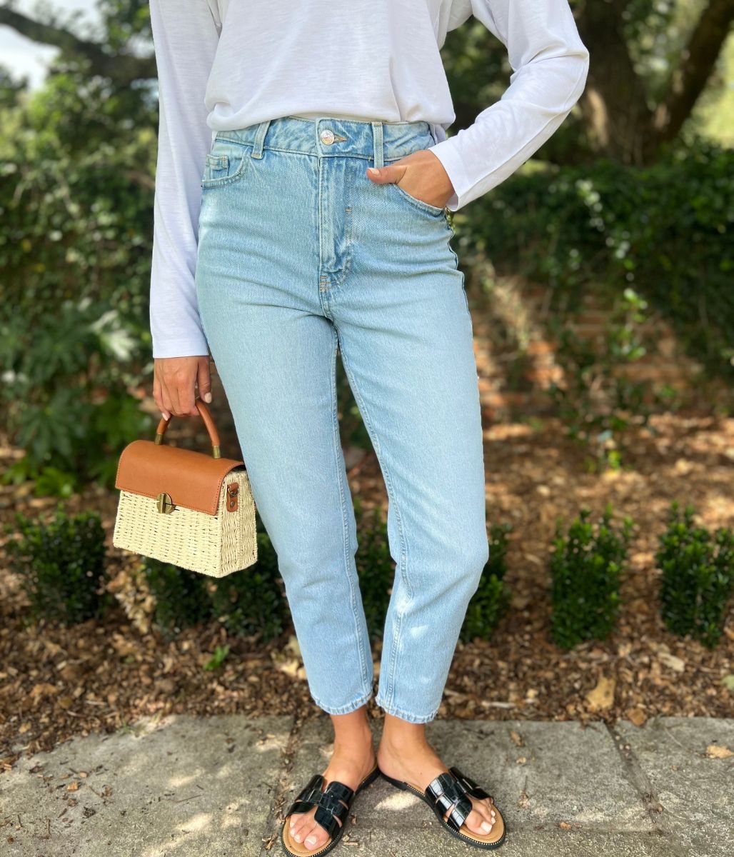 Light Blue Tori Slim Fit Mom Jeans