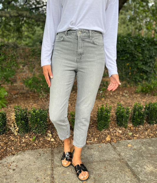 Light Grey Tori Slim Fit Mom Jeans