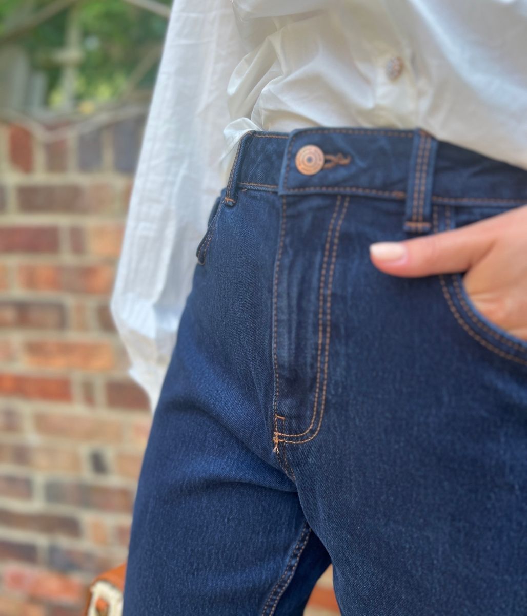 Indigo Hannah Straight Leg Ankle Grazer Jeans