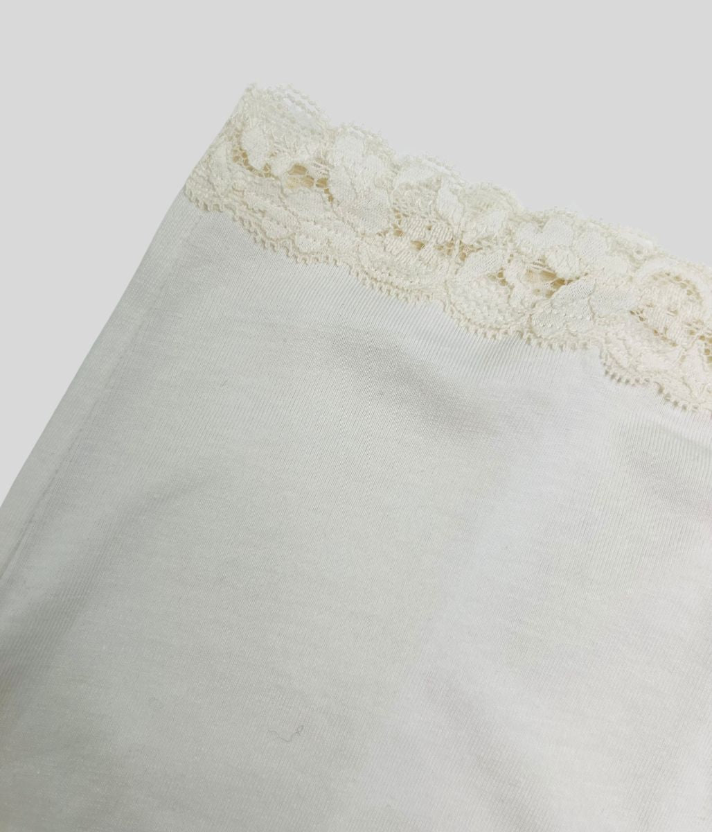 Ivory 3 Pack Lace Trim Midi Briefs