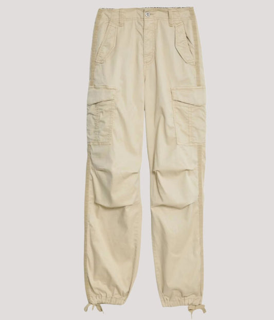 Ecru Lyocell Rich Cargo Trousers