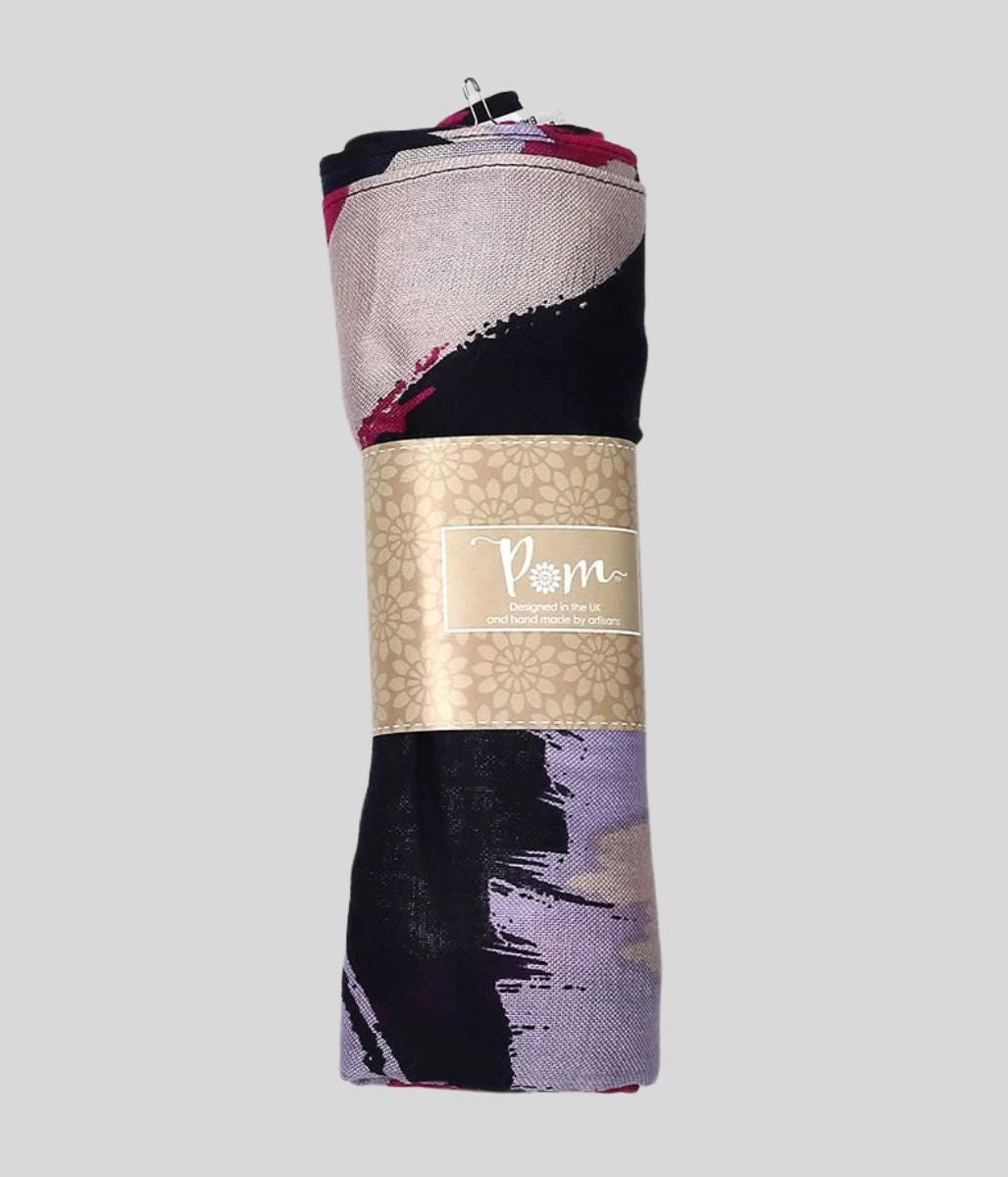 Pom Navy Brushstrokes Scarf