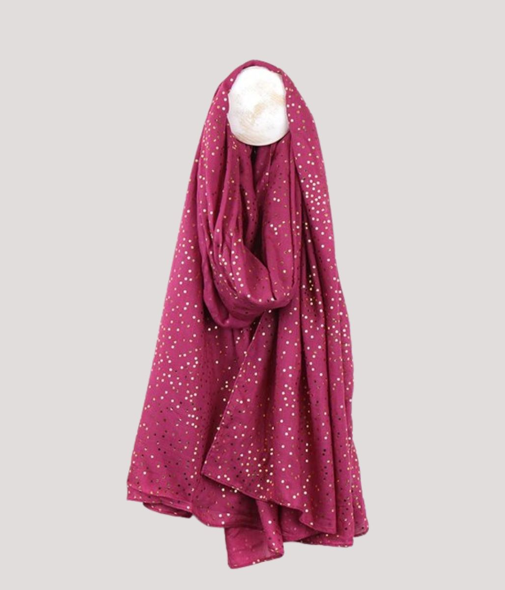 Pom Pink Gold Dot Scarf
