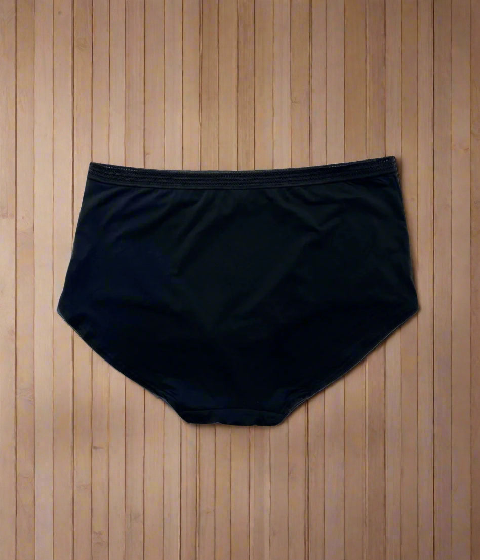 Black 5 Pack Lace Trim Full Briefs